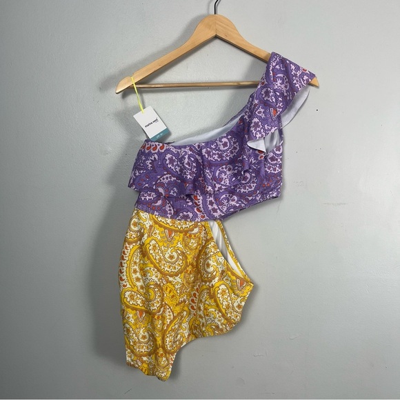 New Marina West asymmetrical cutout ruffle one piece swimsuit size small Upf 50+ - Picture 9 of 10